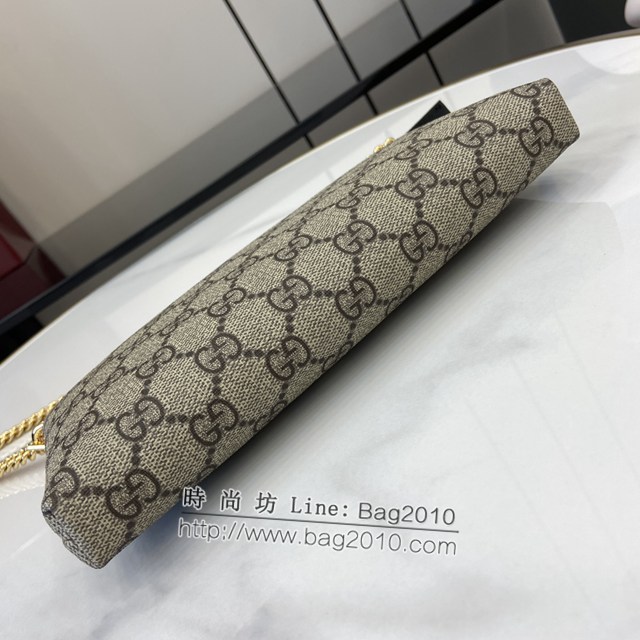 Gucci專櫃古馳最新款PVC配原廠牛皮鏈條包麻將包 jh1973型號：779791